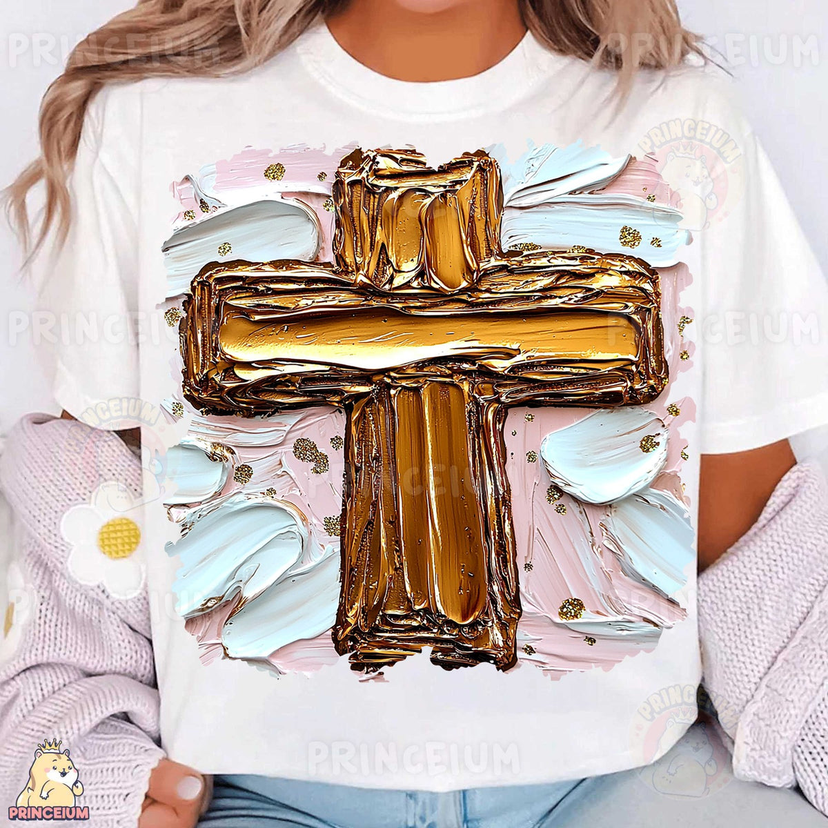 Gold Brushstroke Cross