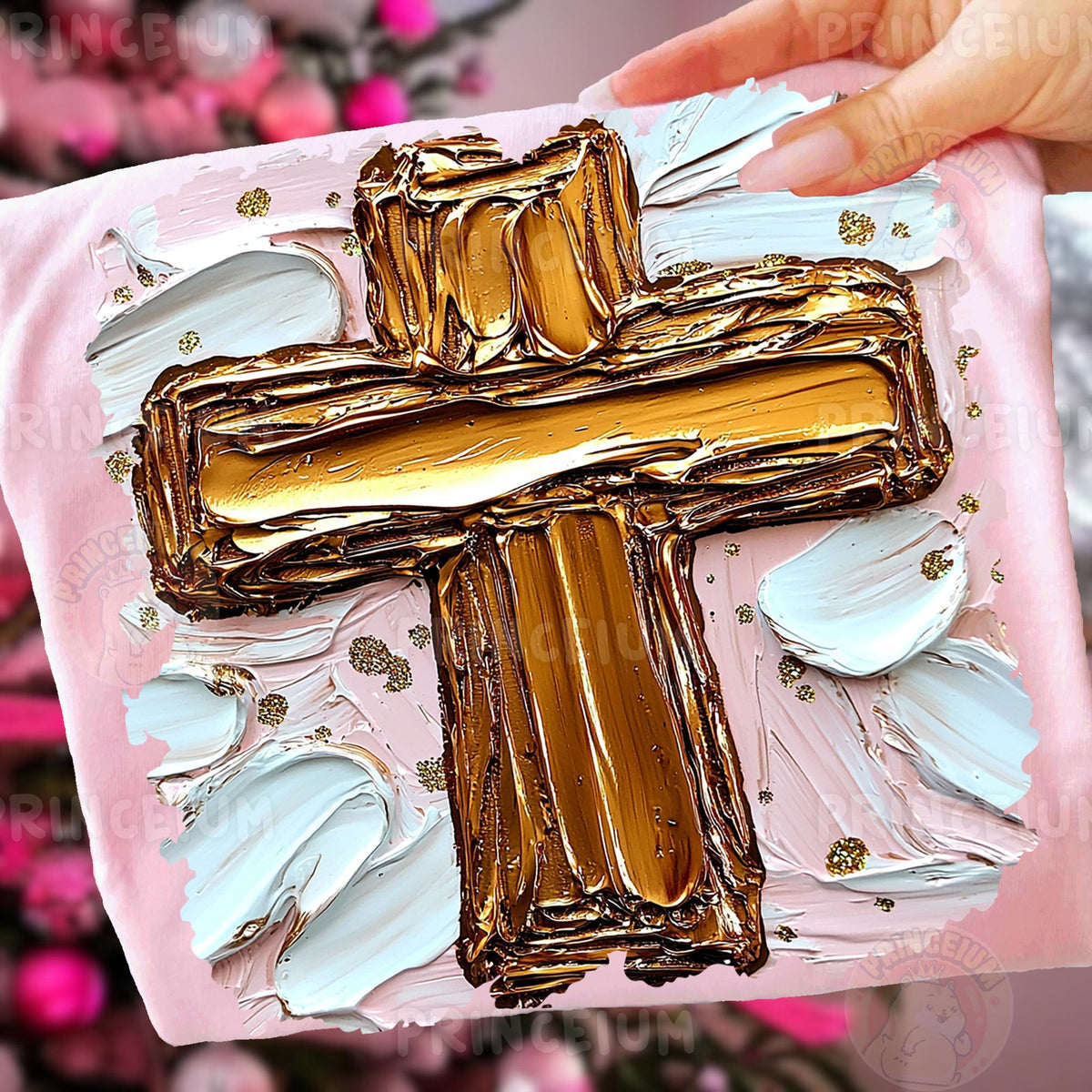 Gold Brushstroke Cross