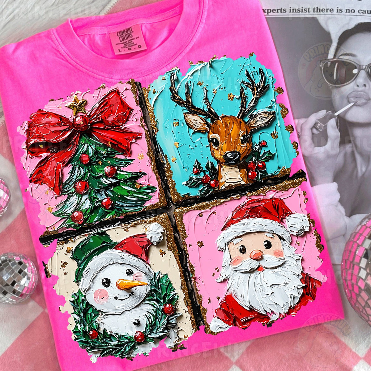Painted Christmas Icon Grid