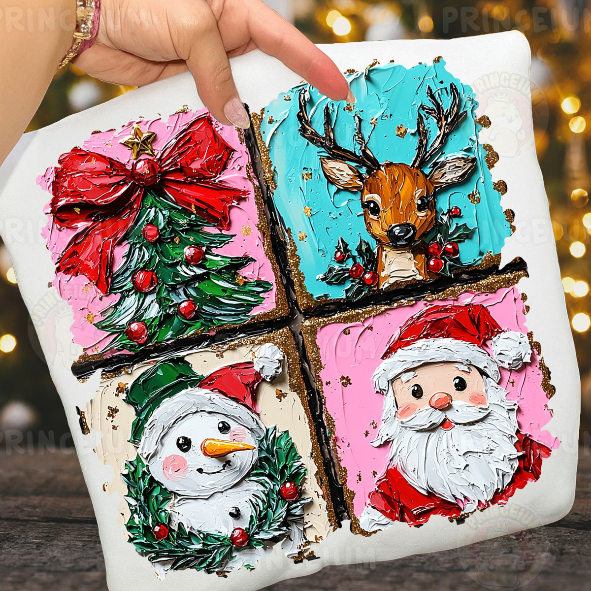 Painted Christmas Icon Grid