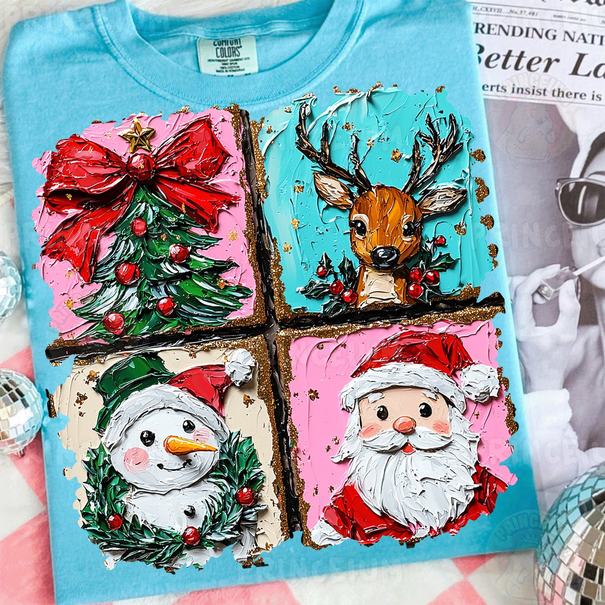 Painted Christmas Icon Grid