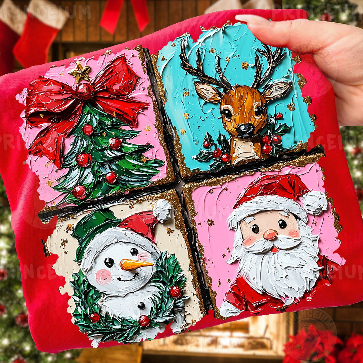 Painted Christmas Icon Grid