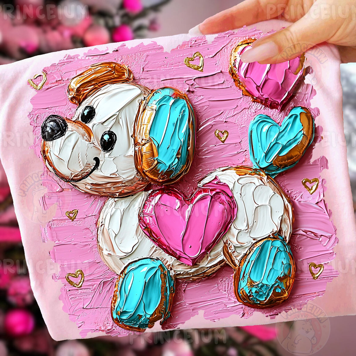 Puppy Love Painted Hearts