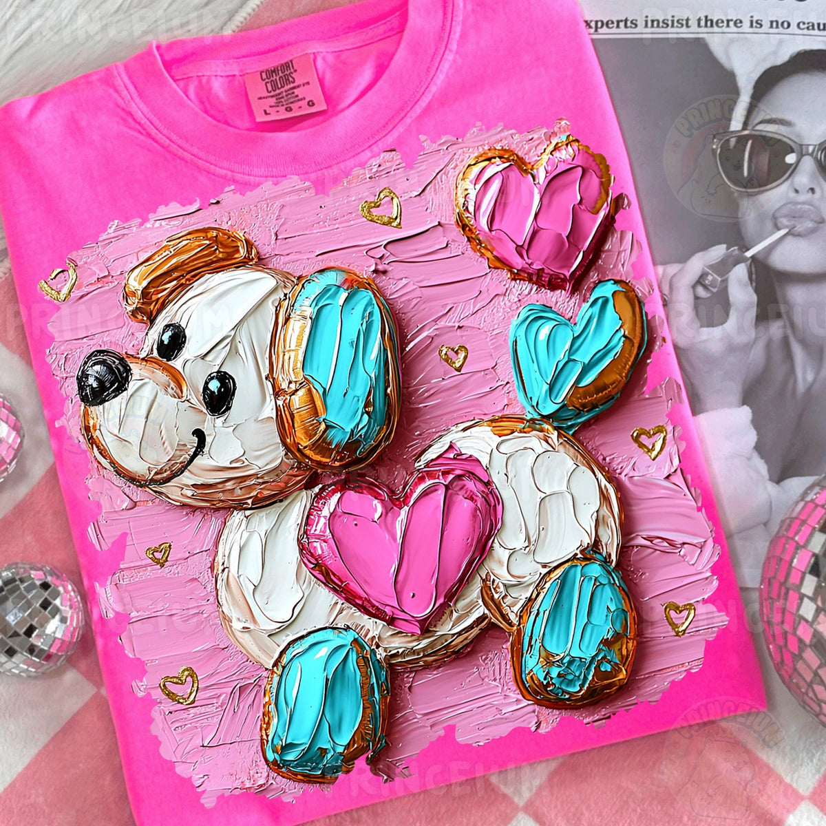 Puppy Love Painted Hearts