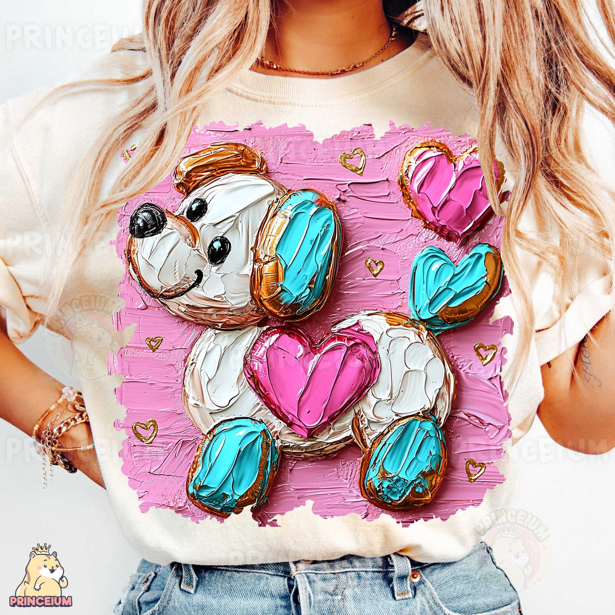 Puppy Love Painted Hearts