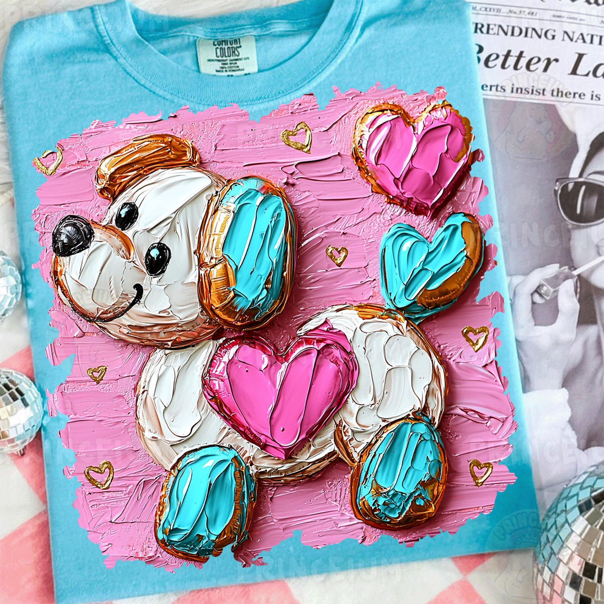 Puppy Love Painted Hearts