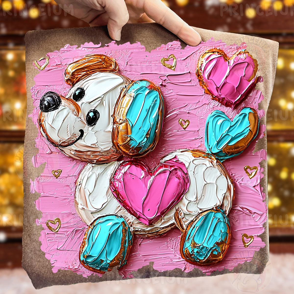 Puppy Love Painted Hearts
