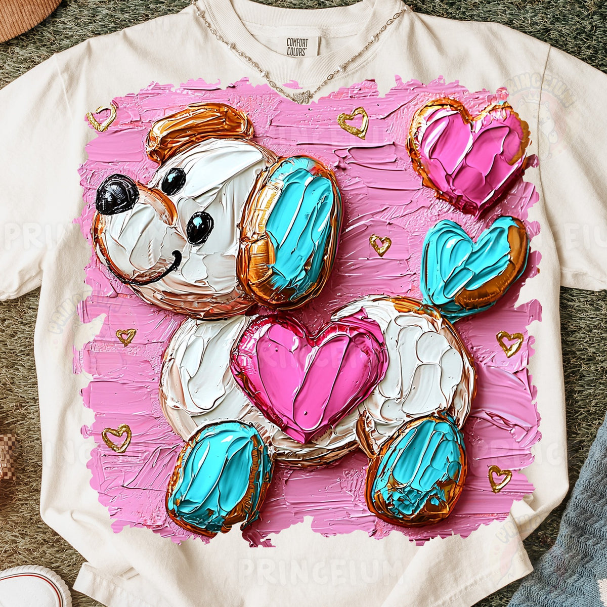 Puppy Love Painted Hearts