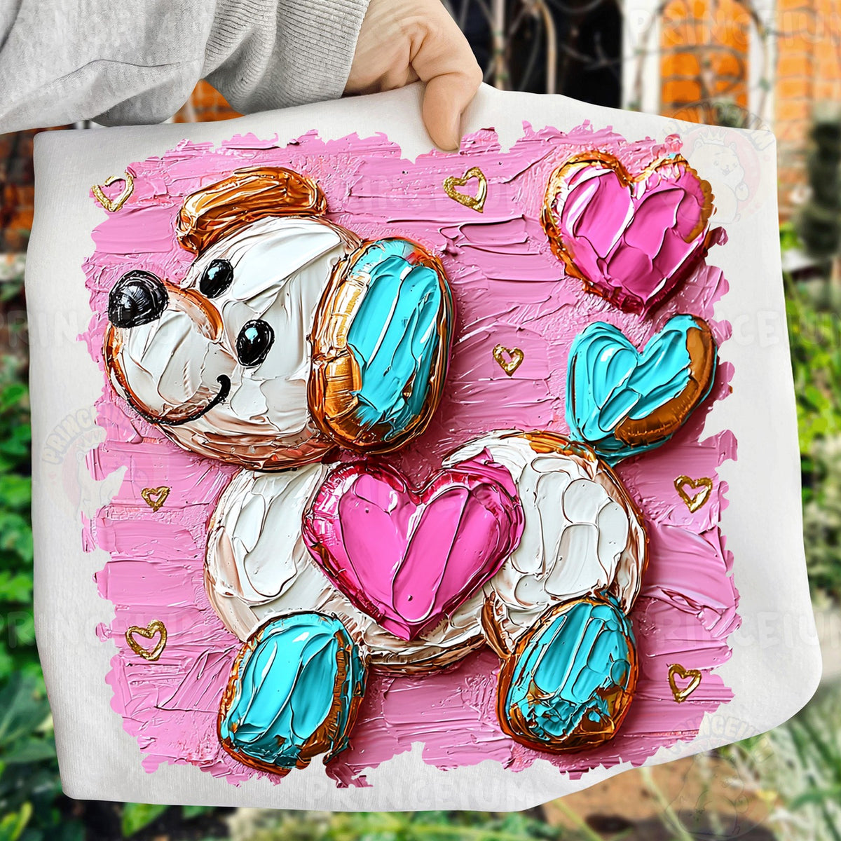 Puppy Love Painted Hearts