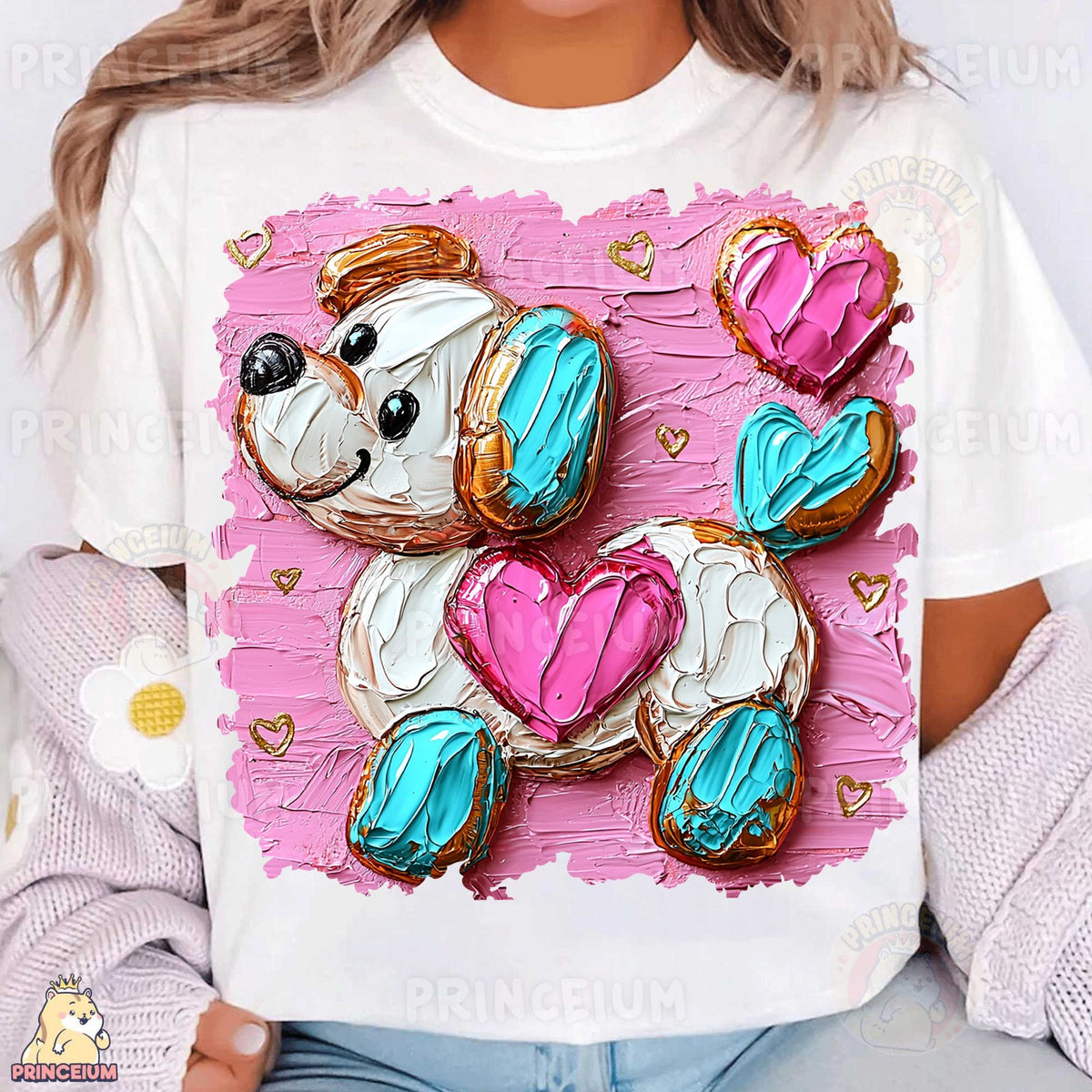 Puppy Love Painted Hearts