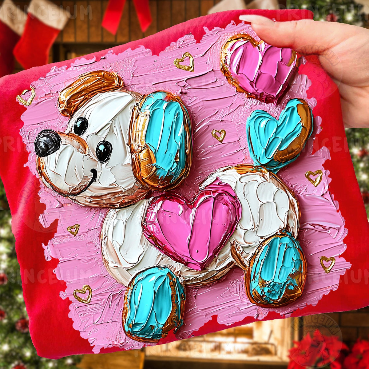 Puppy Love Painted Hearts