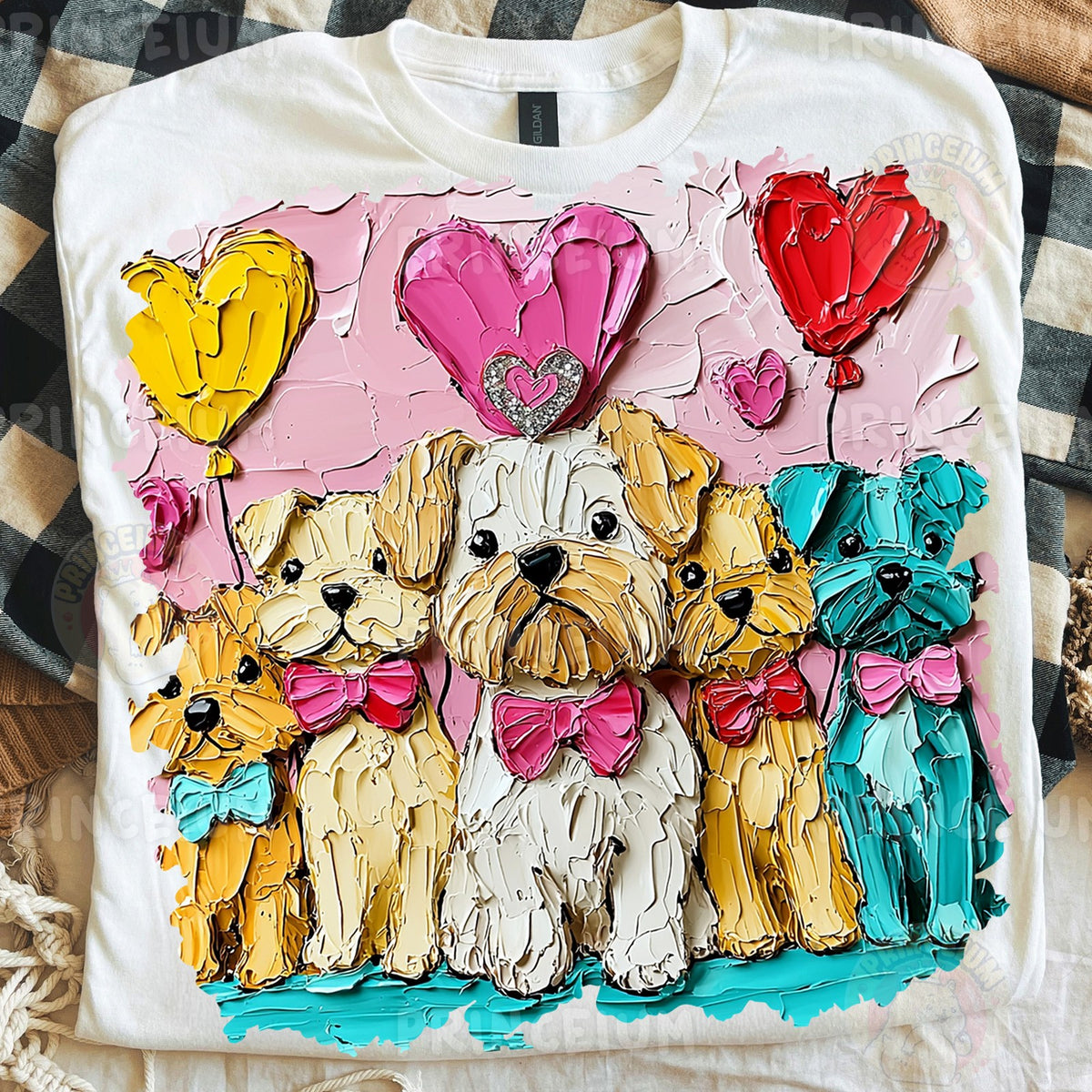 Painted Puppies Valentine Hearts