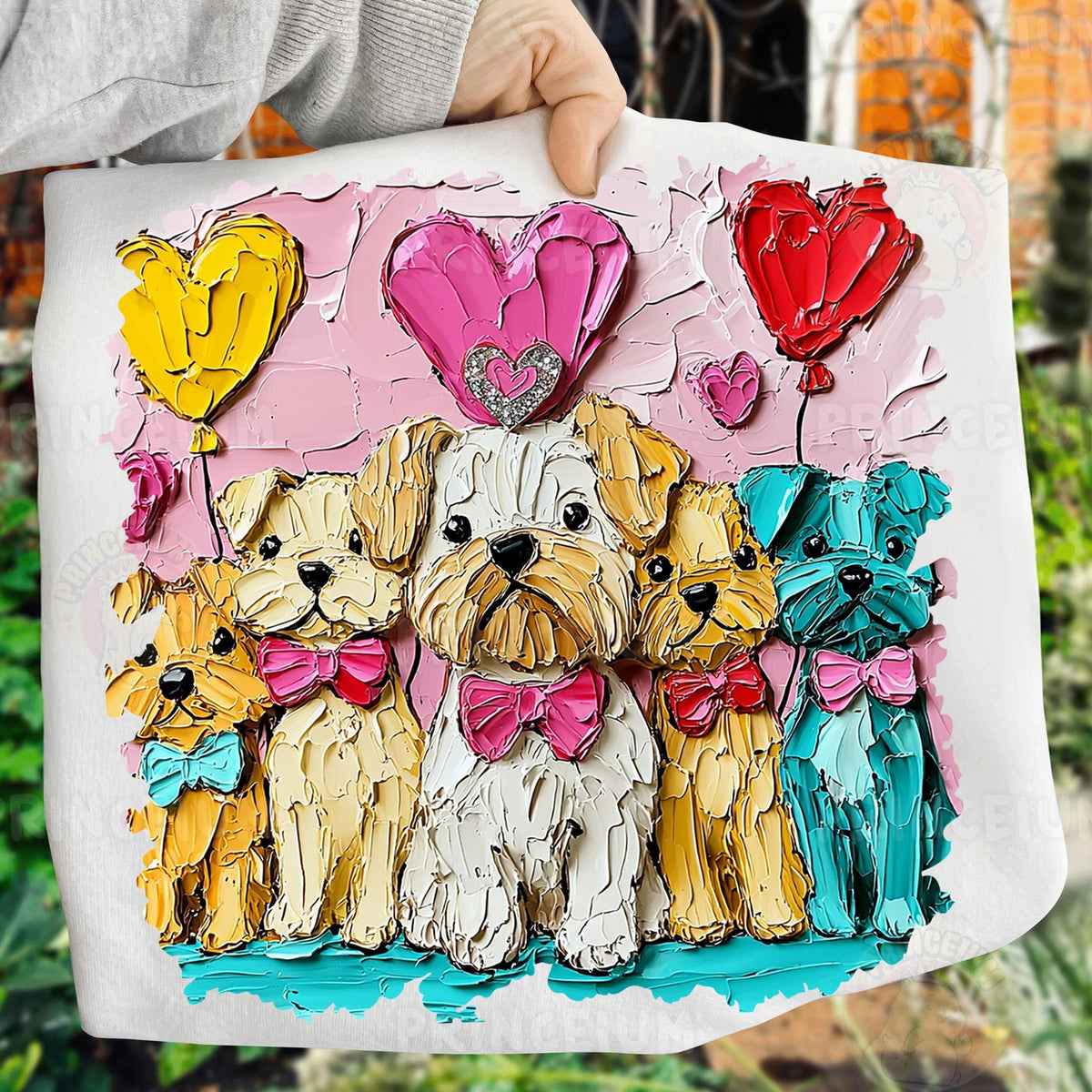 Painted Puppies Valentine Hearts