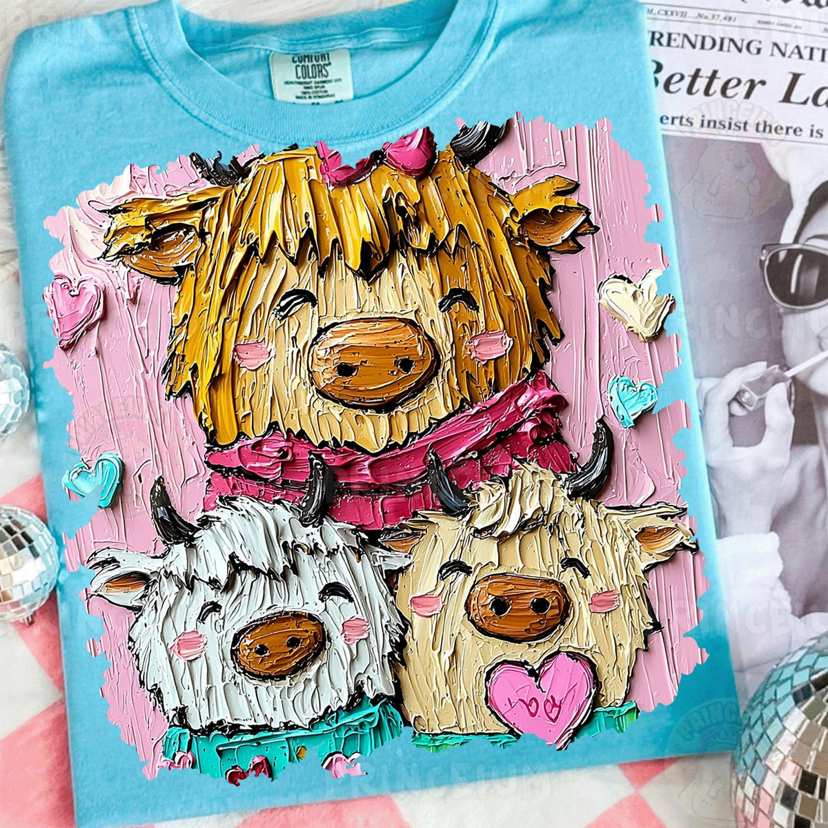 Highland Cow Love Trio
