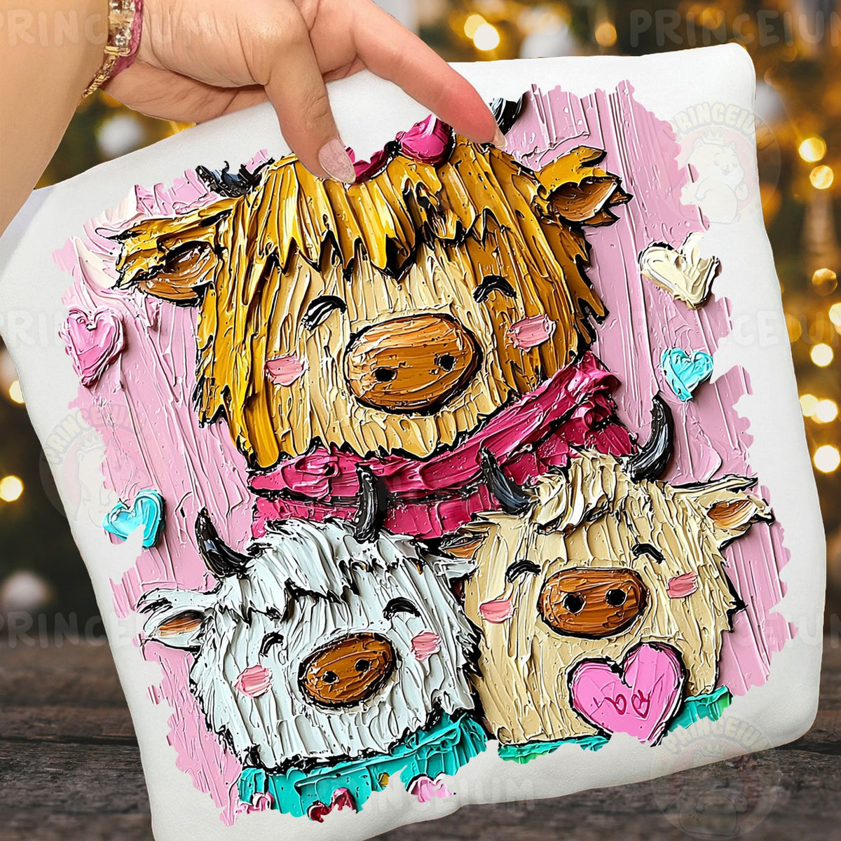 Highland Cow Love Trio