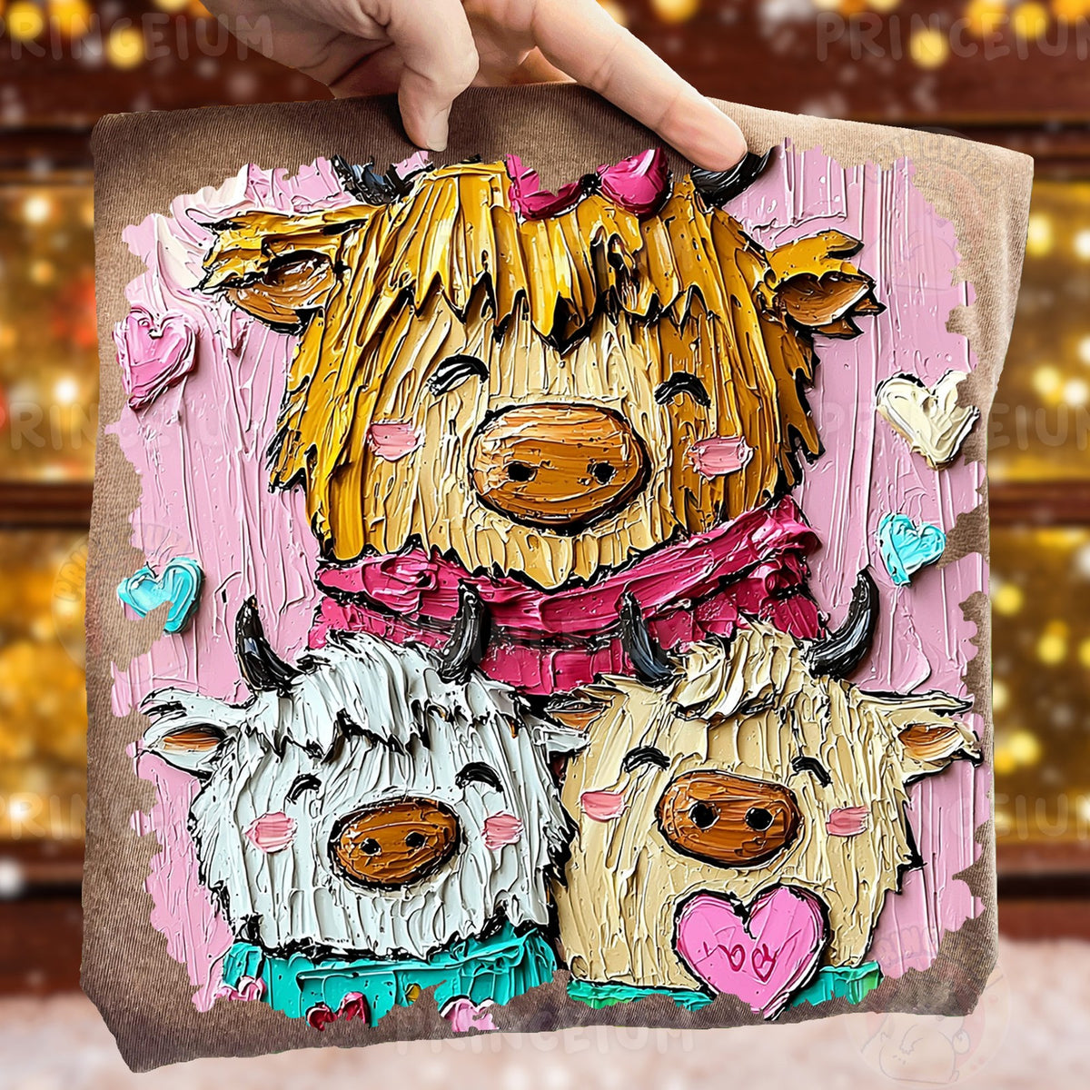 Highland Cow Love Trio