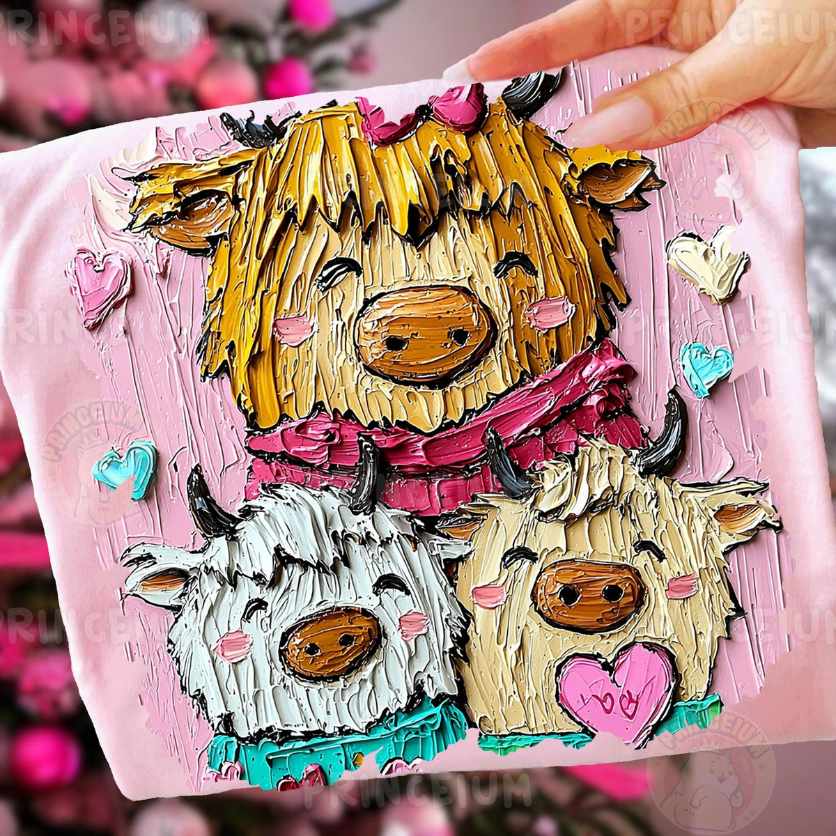 Highland Cow Love Trio