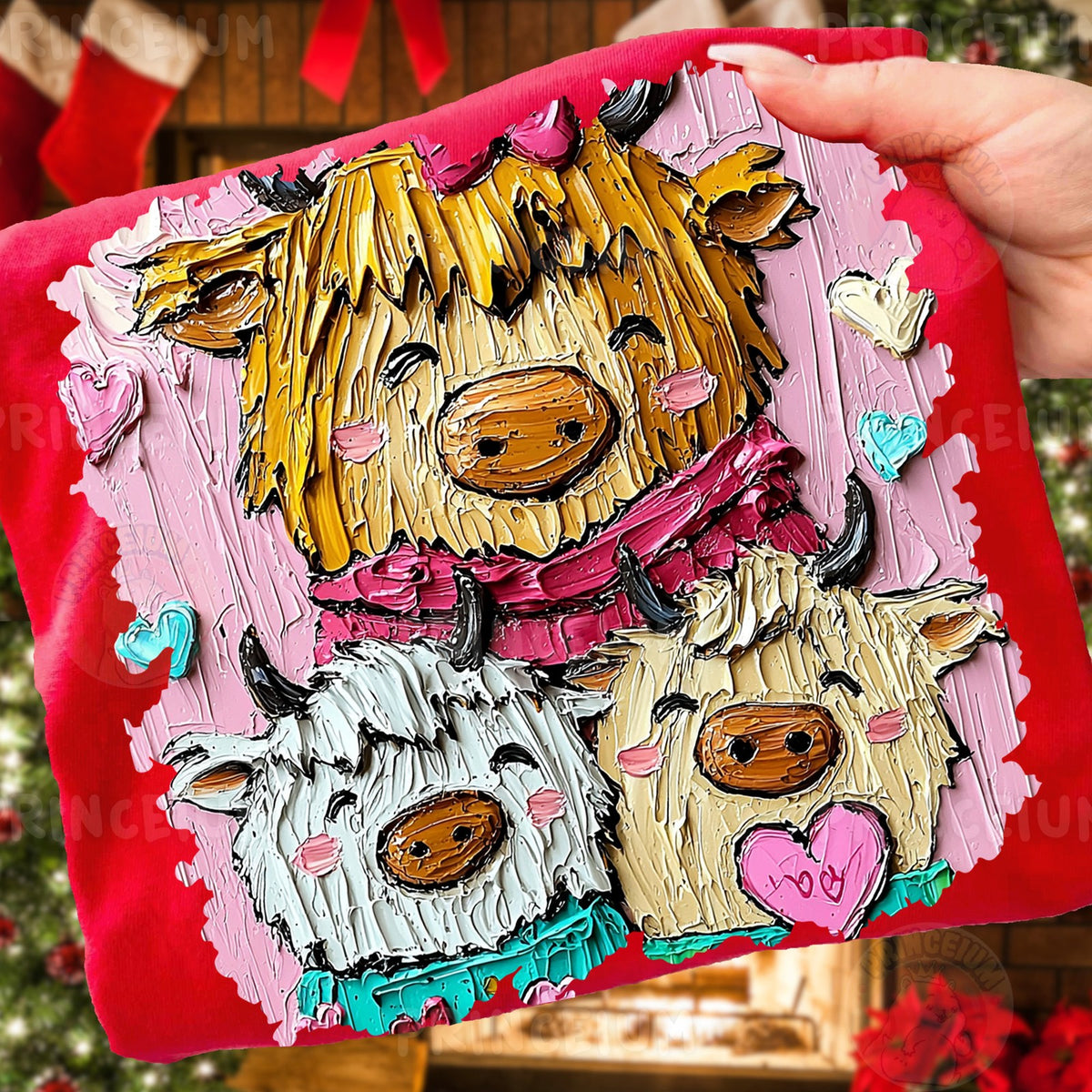 Highland Cow Love Trio
