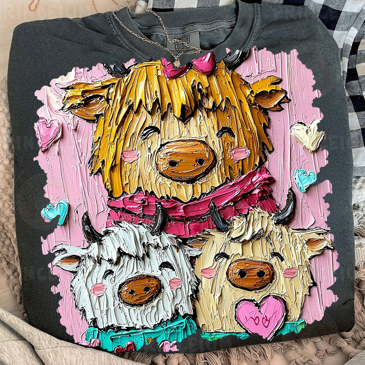 Highland Cow Love Trio