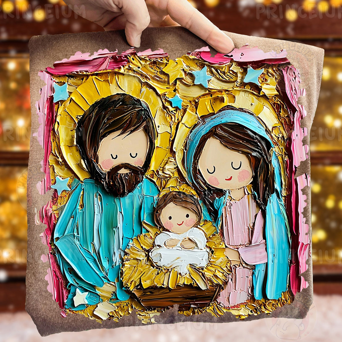 Textured Holy Family Nativity