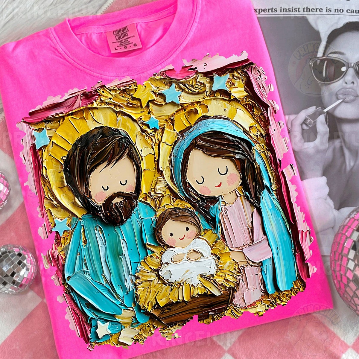 Textured Holy Family Nativity