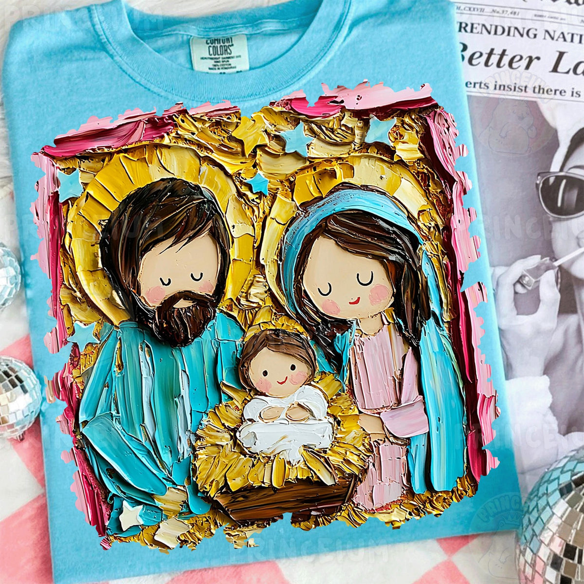 Textured Holy Family Nativity
