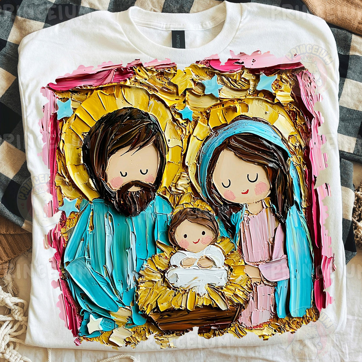 Textured Holy Family Nativity