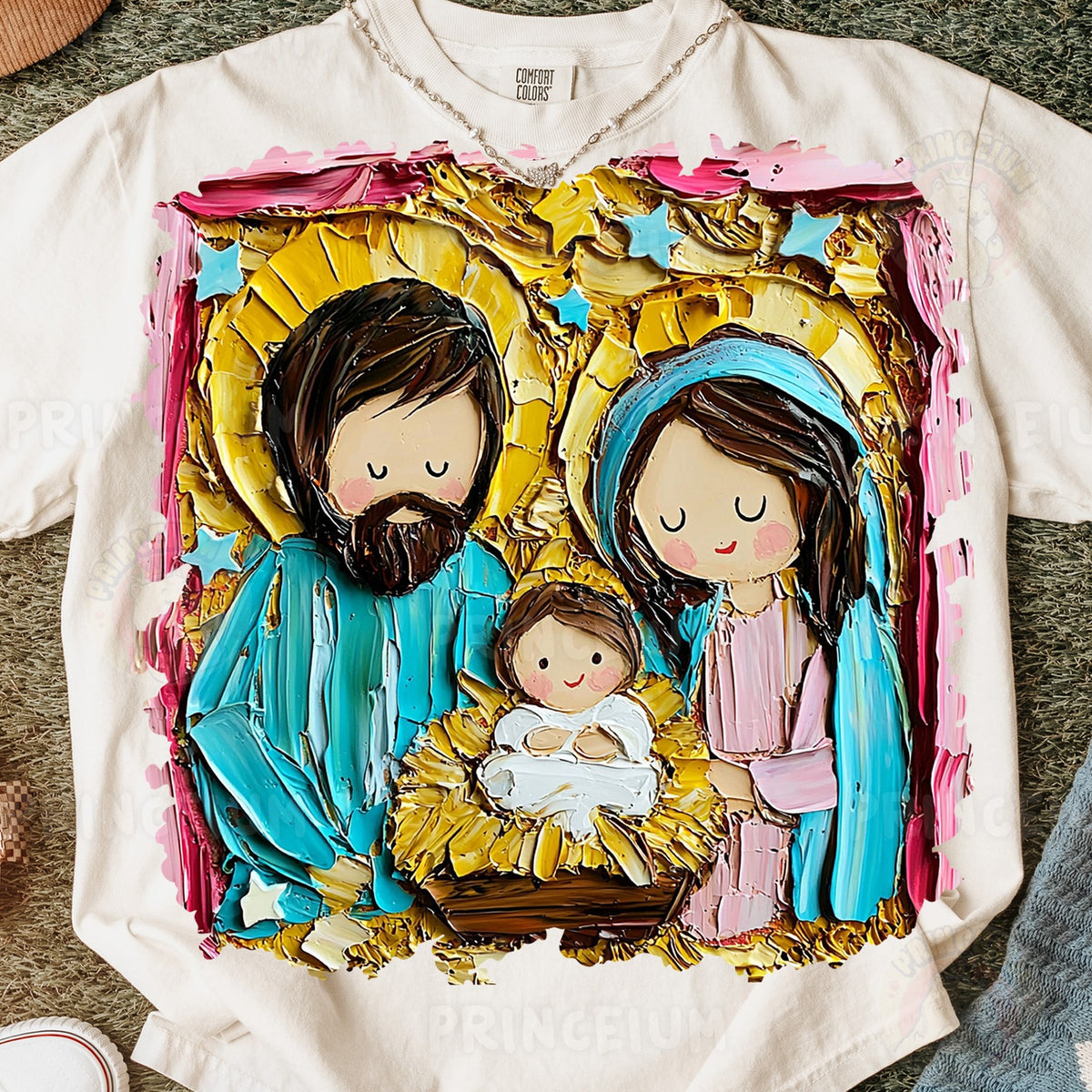 Textured Holy Family Nativity