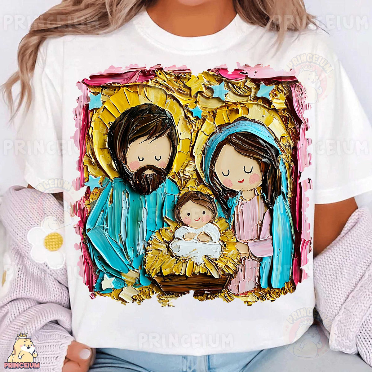 Textured Holy Family Nativity