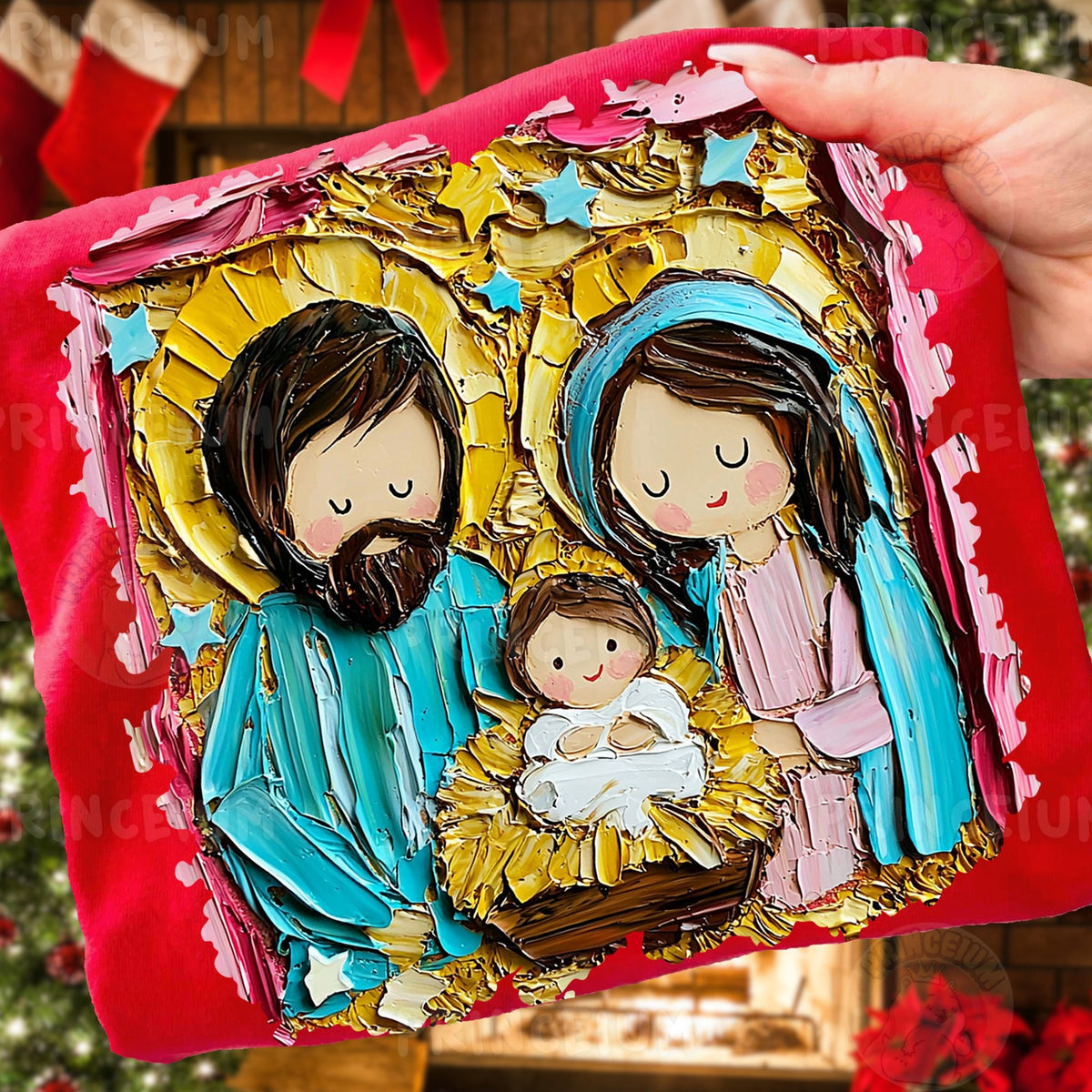 Textured Holy Family Nativity