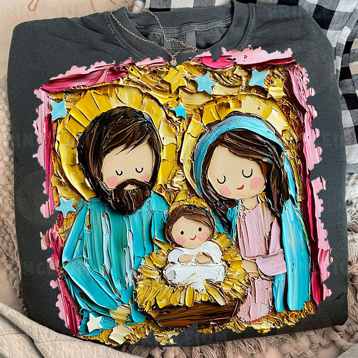 Textured Holy Family Nativity