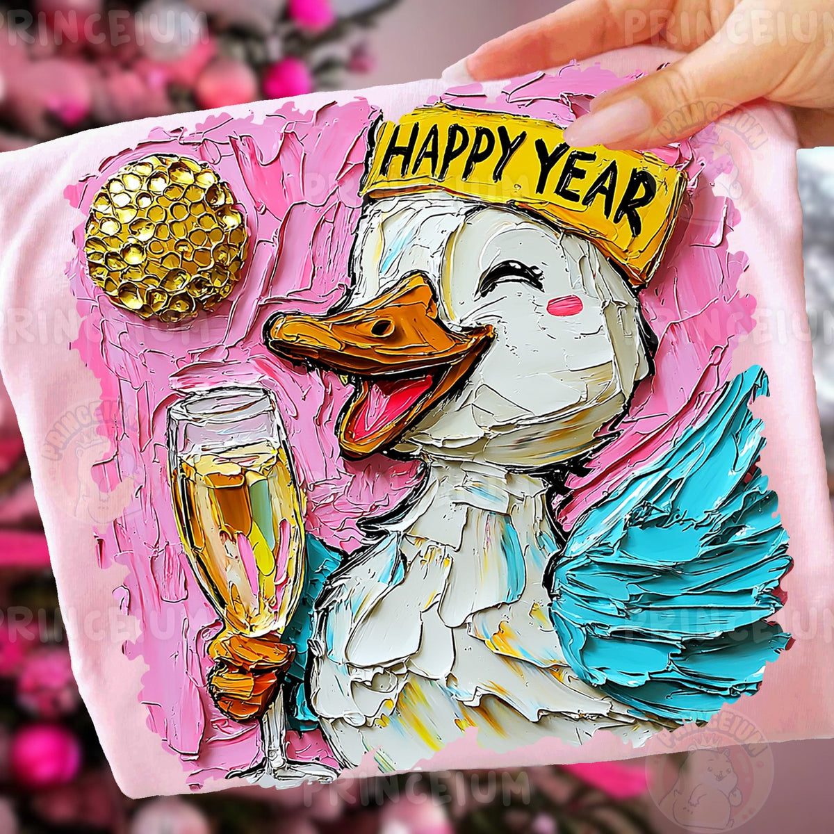 Happy New Year Champagne Duck