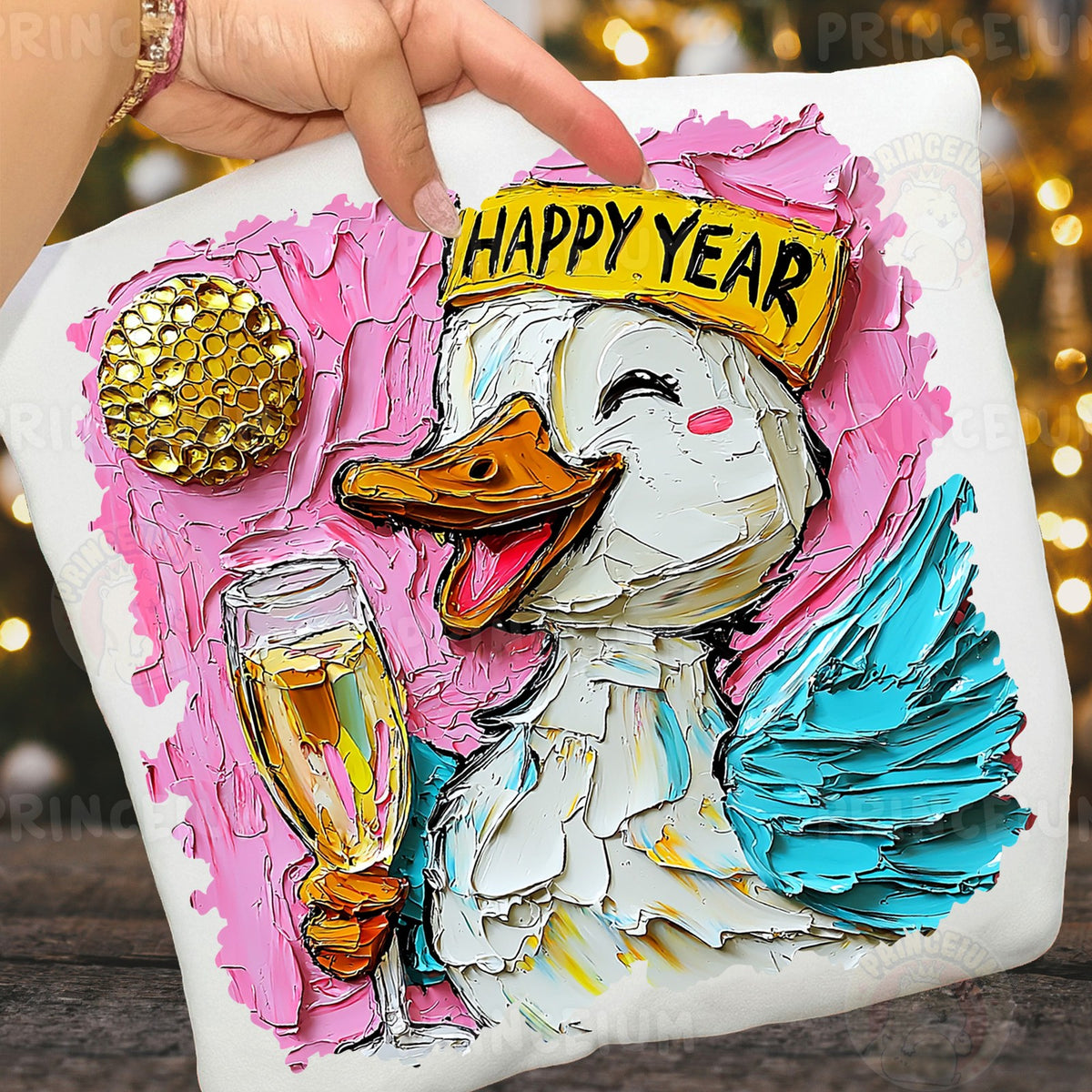 Happy New Year Champagne Duck