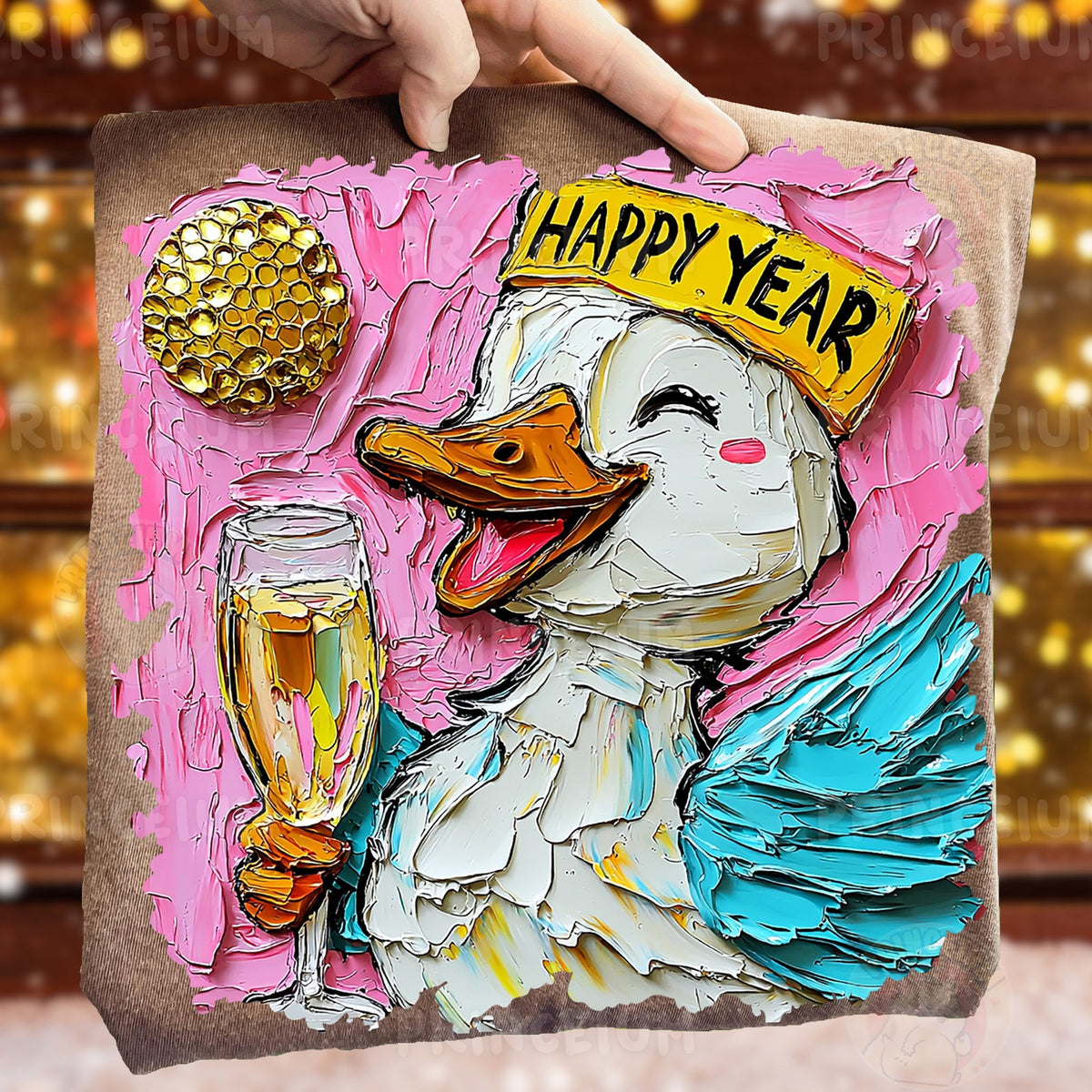 Happy New Year Champagne Duck
