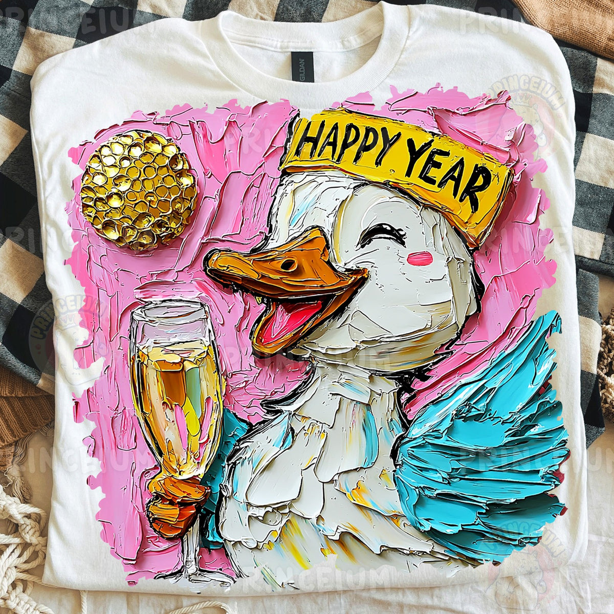 Happy New Year Champagne Duck