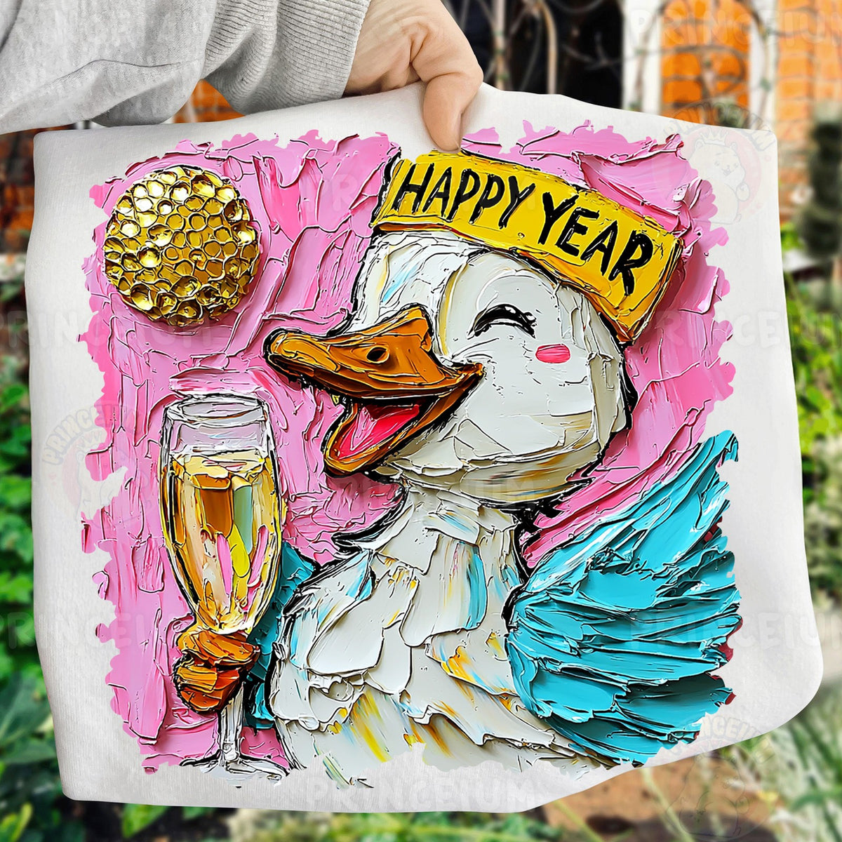 Happy New Year Champagne Duck