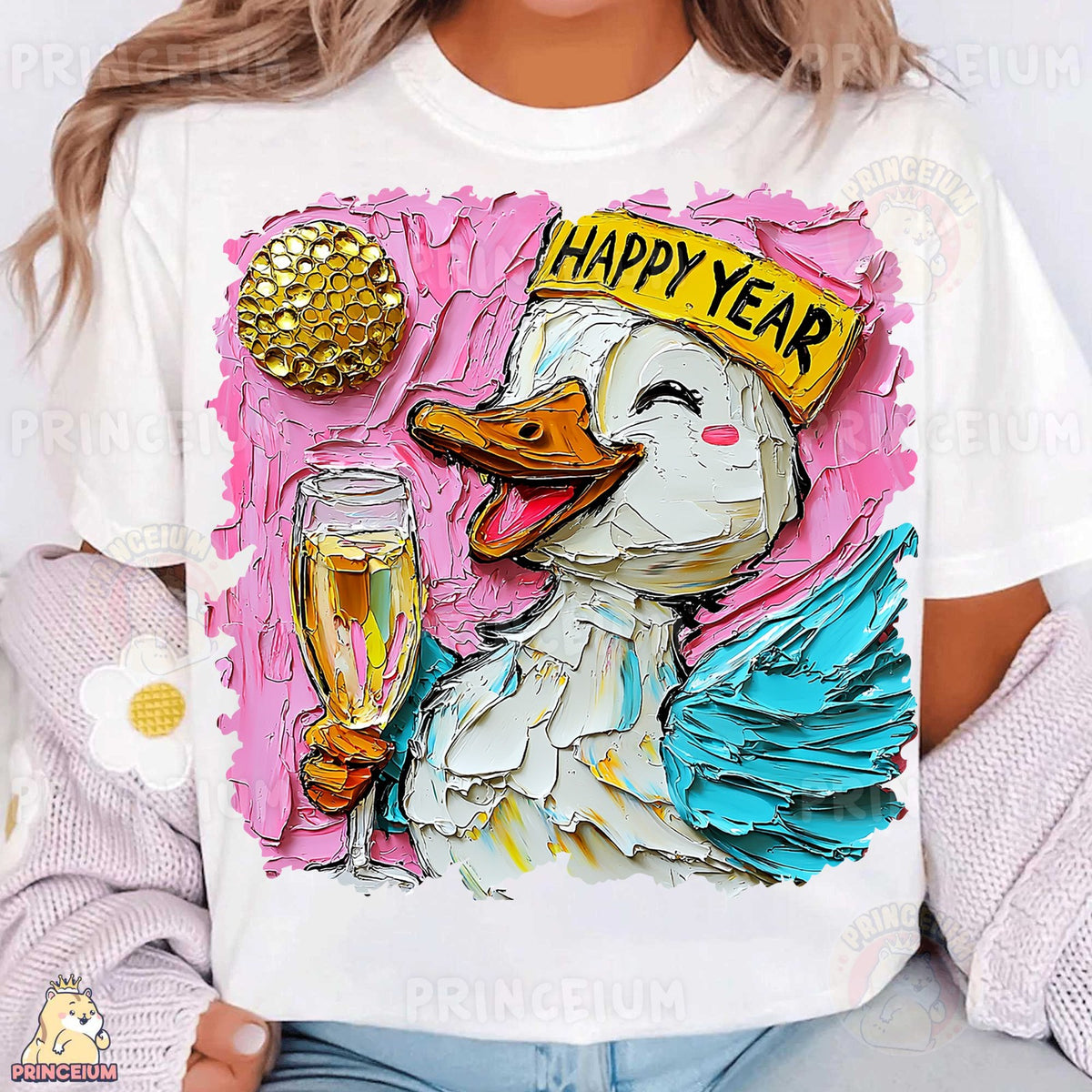 Happy New Year Champagne Duck