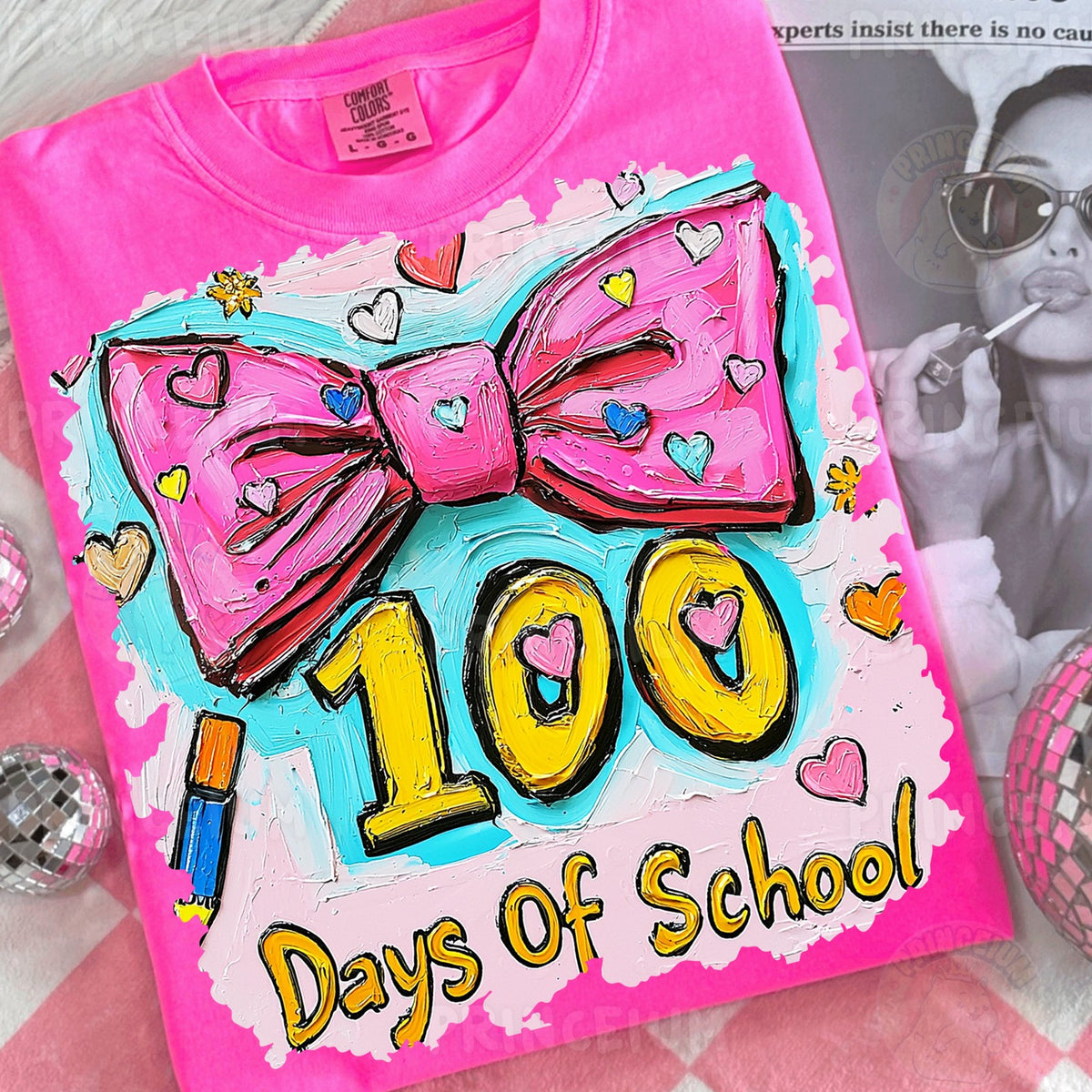 100 Days Of School Bow