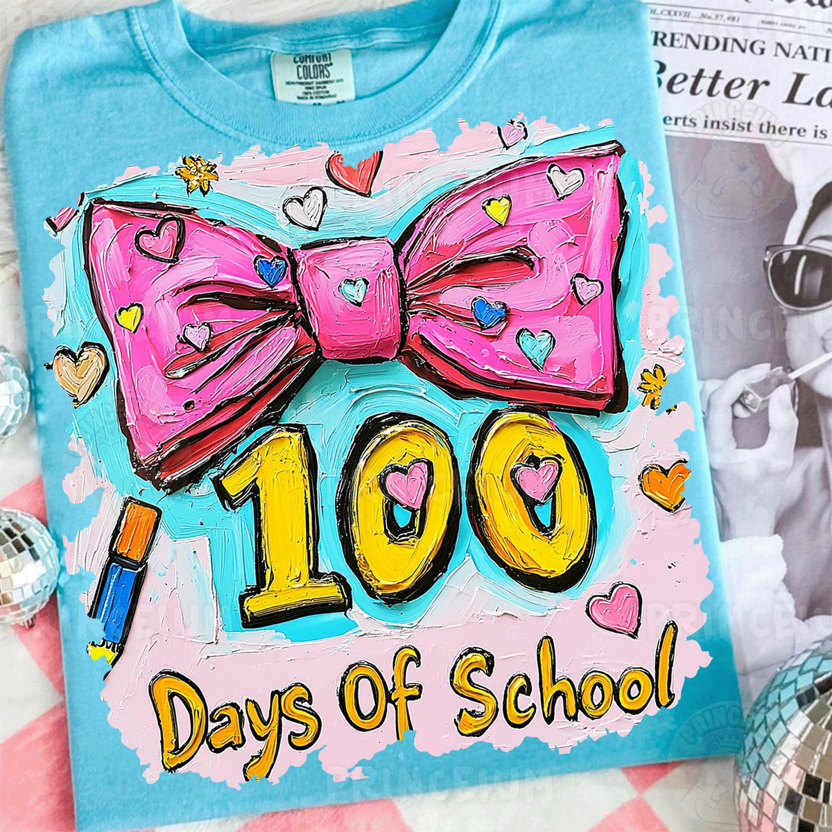 100 Days Of School Bow
