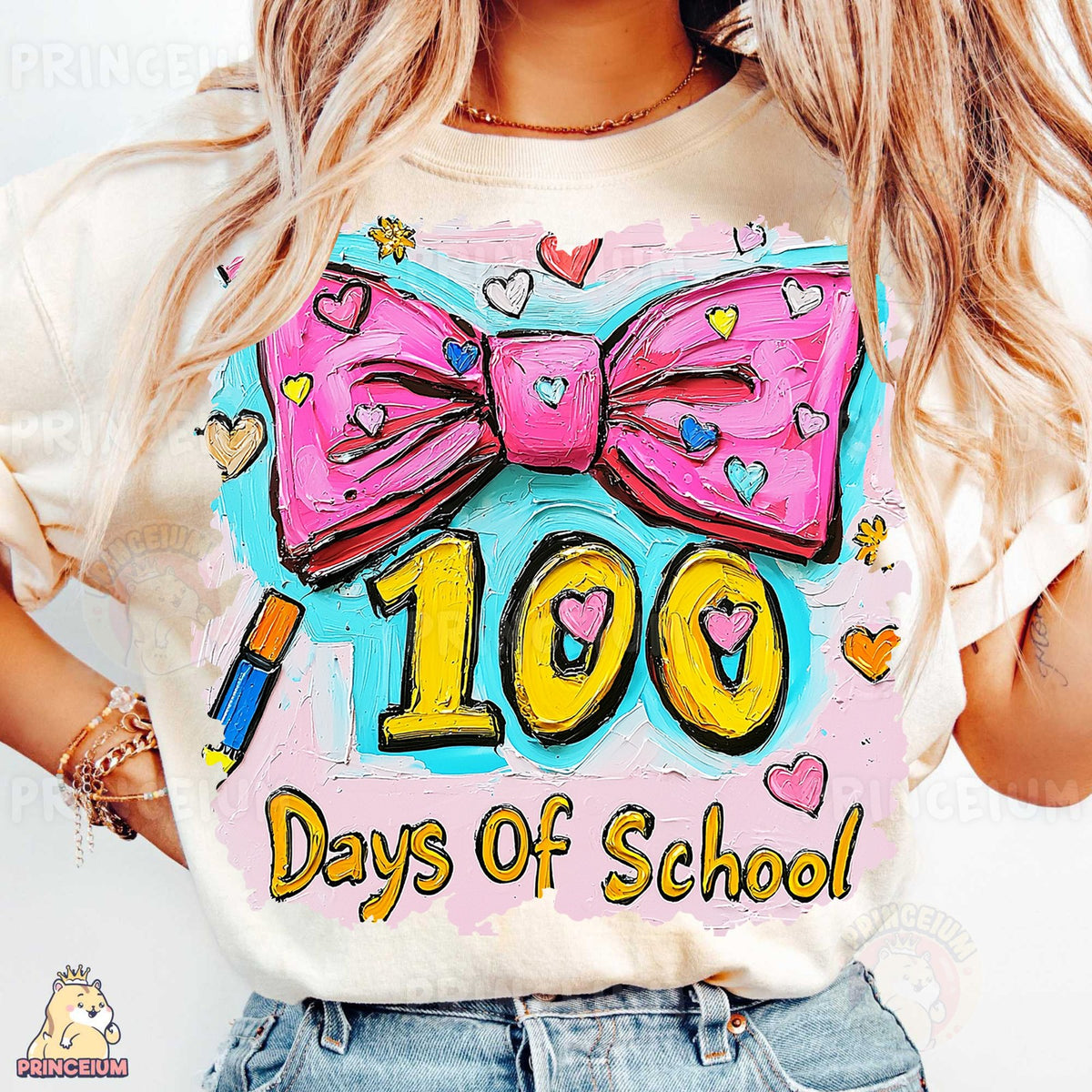 100 Days Of School Bow