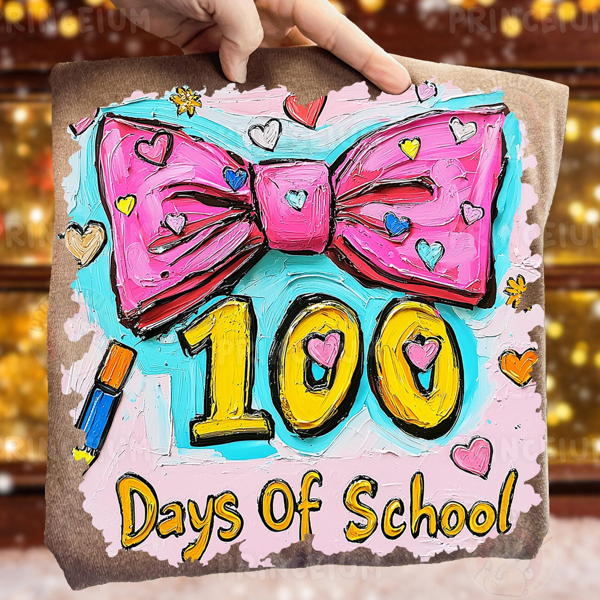 100 Days Of School Bow