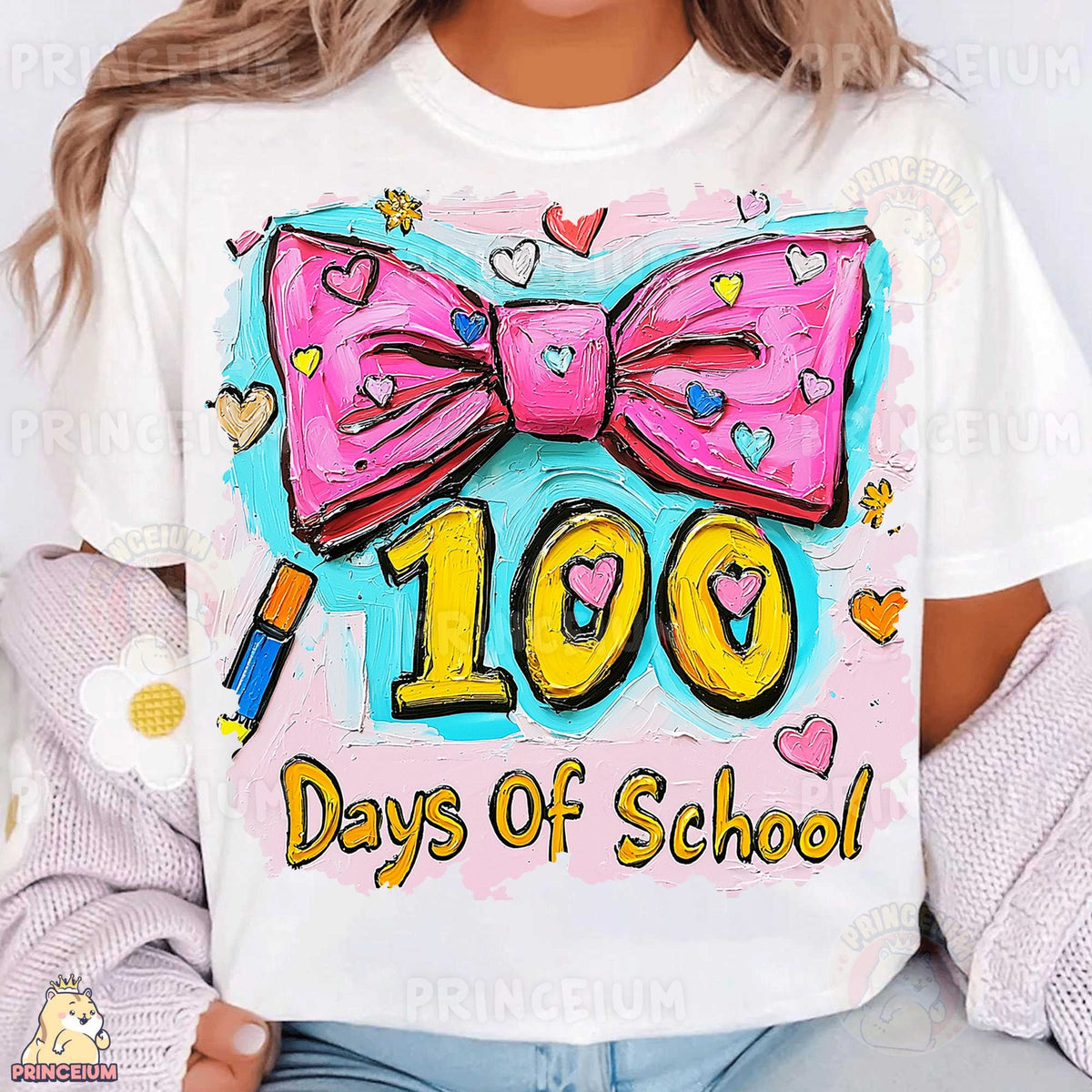 100 Days Of School Bow