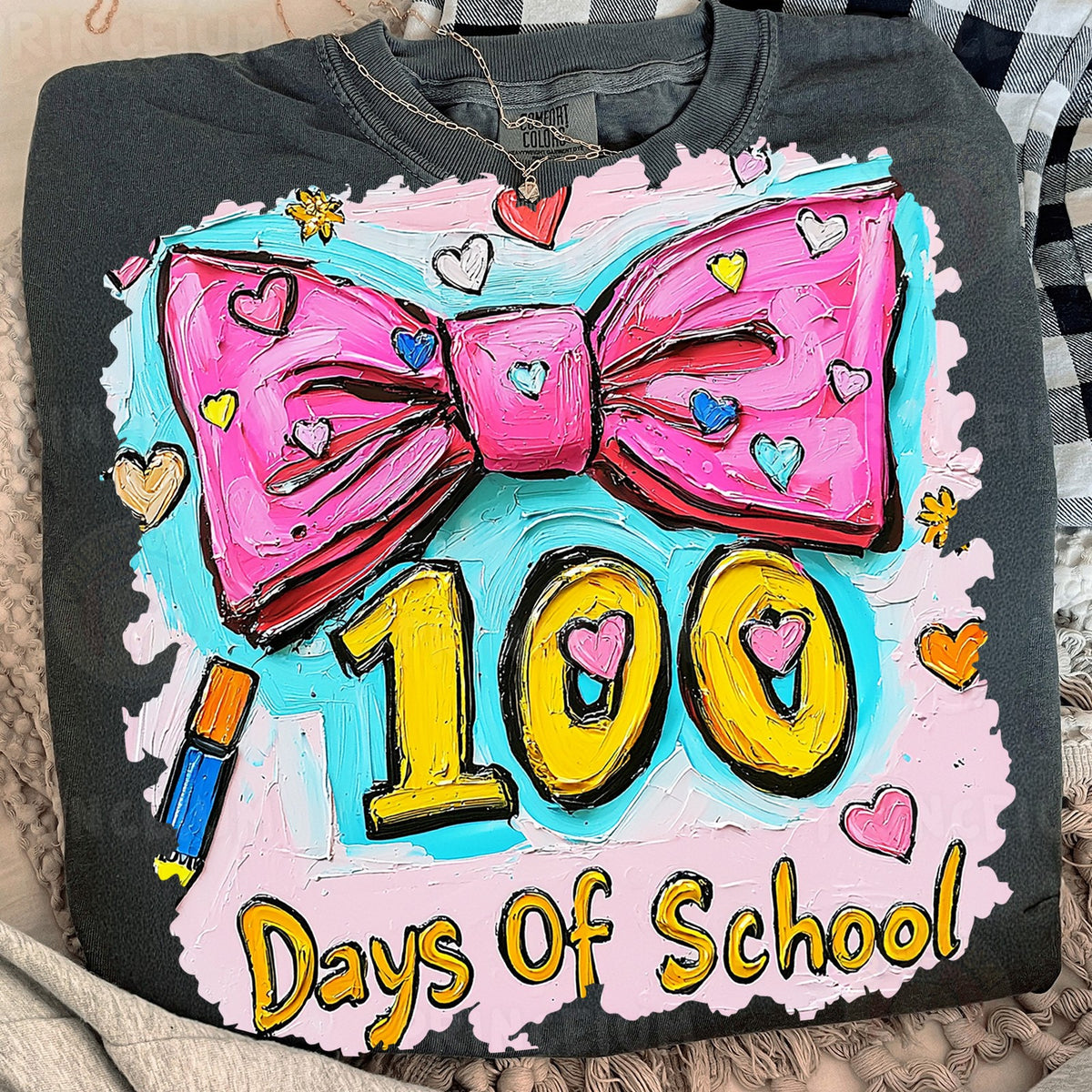 100 Days Of School Bow