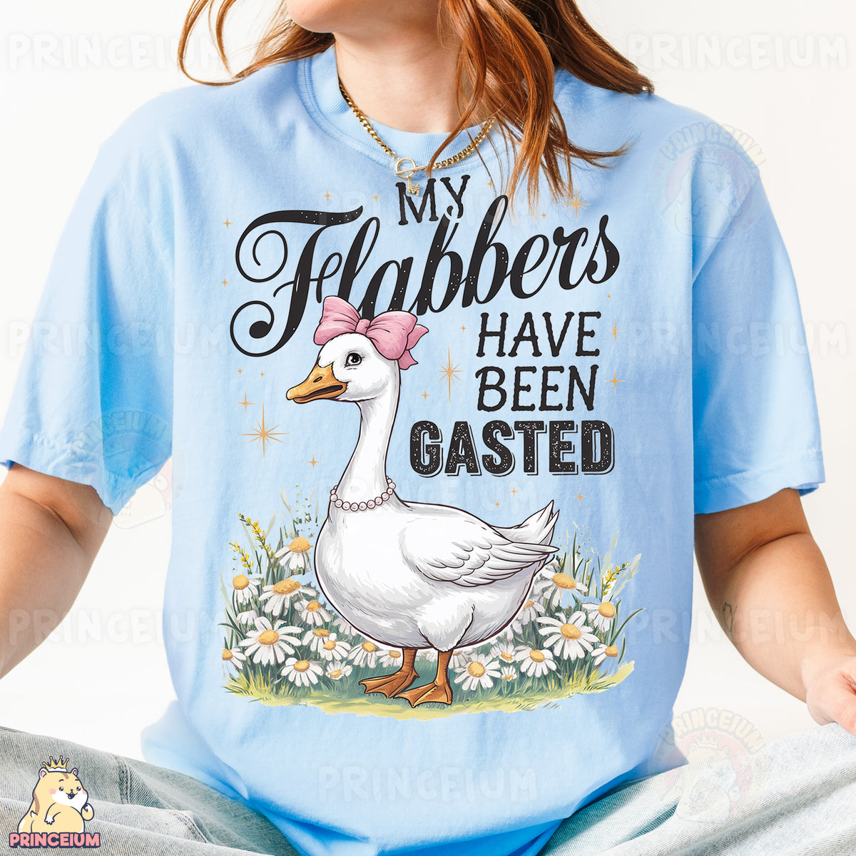 a woman wearing a t - shirt that says, my fabbers have been