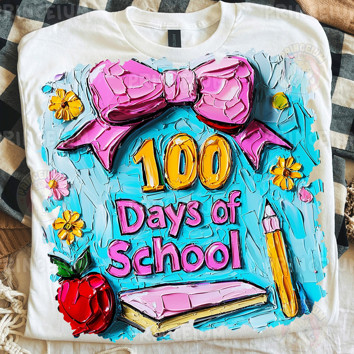 100 Days of School Painted Bow