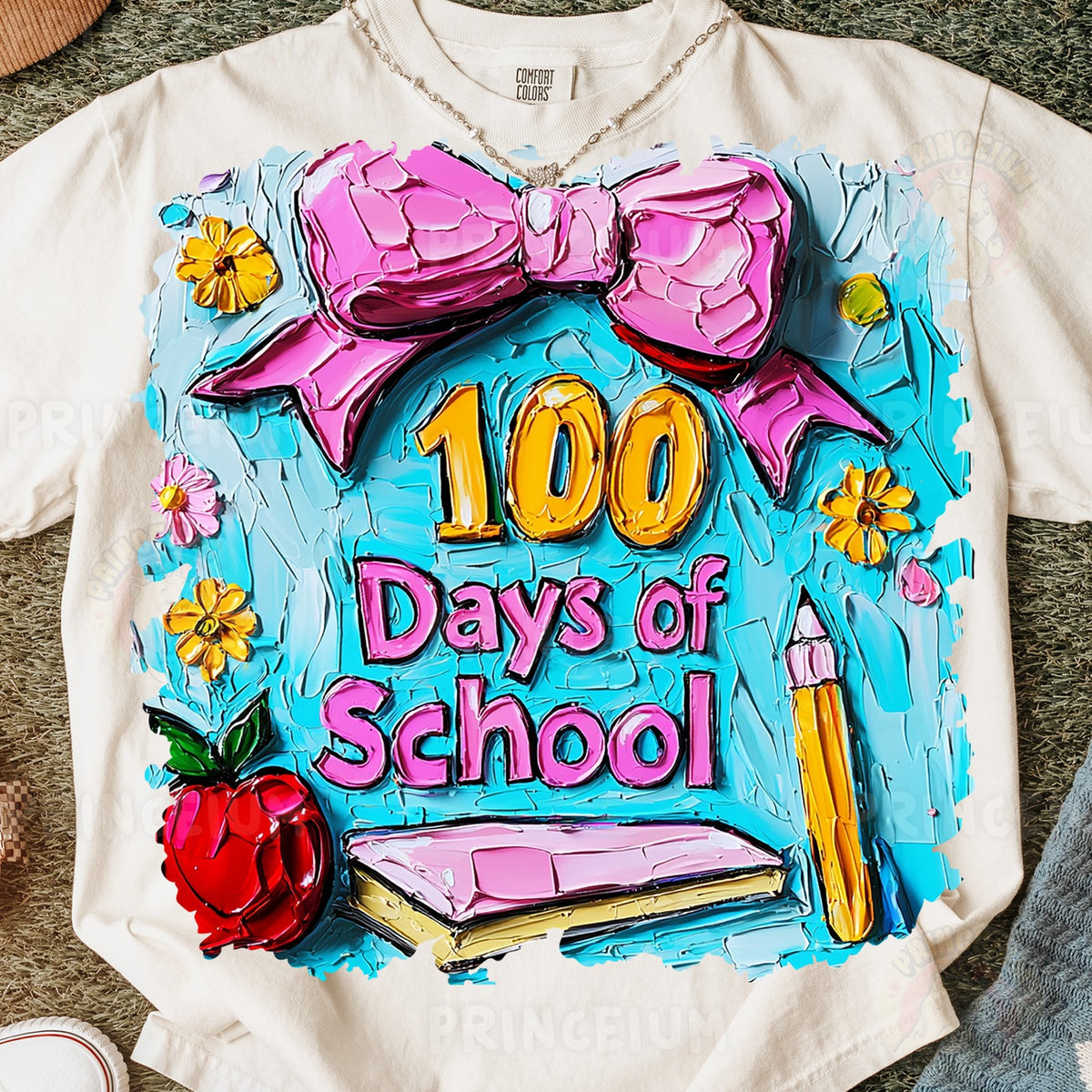 100 Days of School Painted Bow