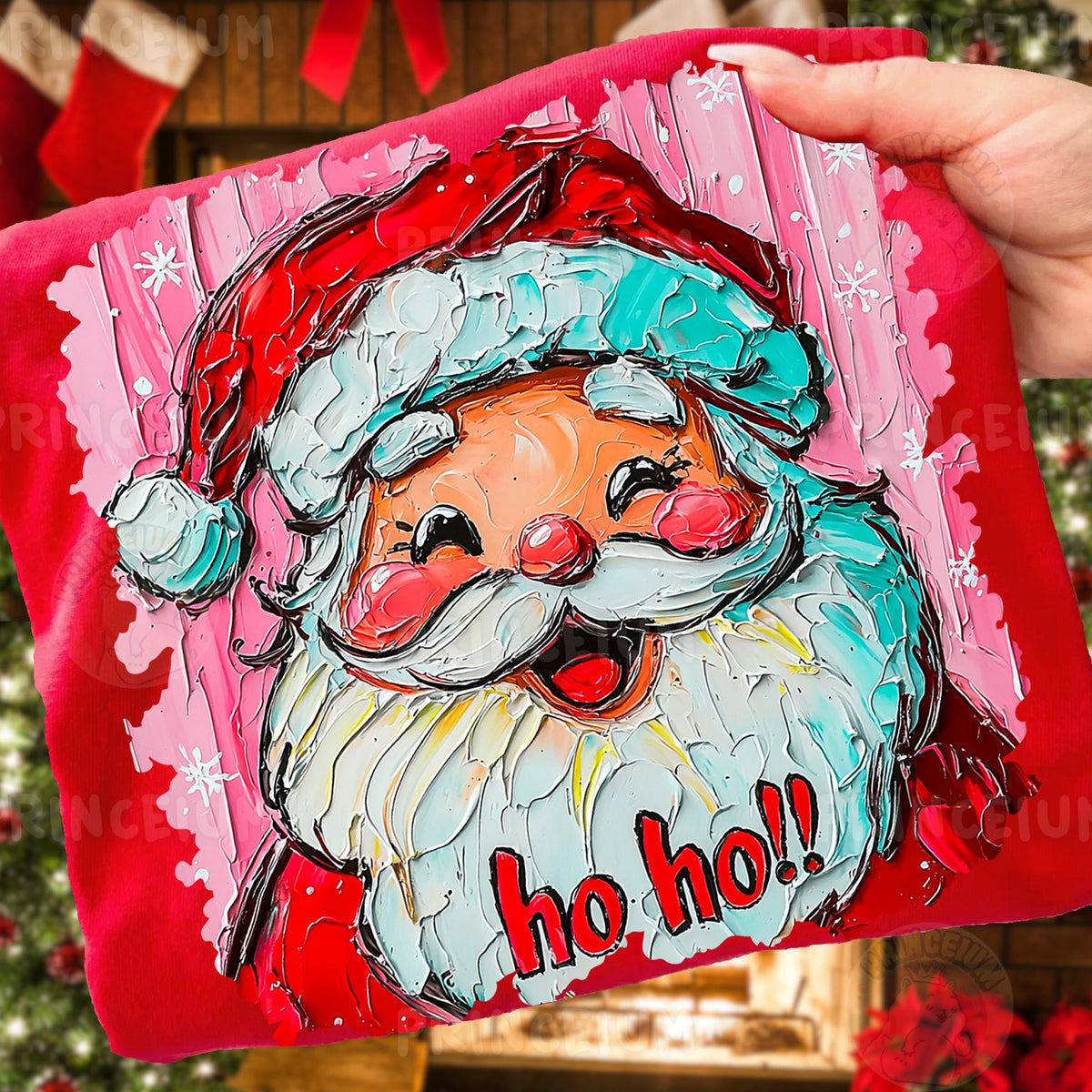 Retro Painted Santa Ho Ho