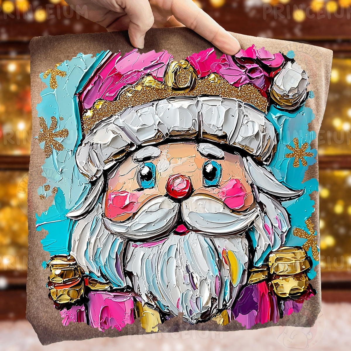 Painted Pink Santa