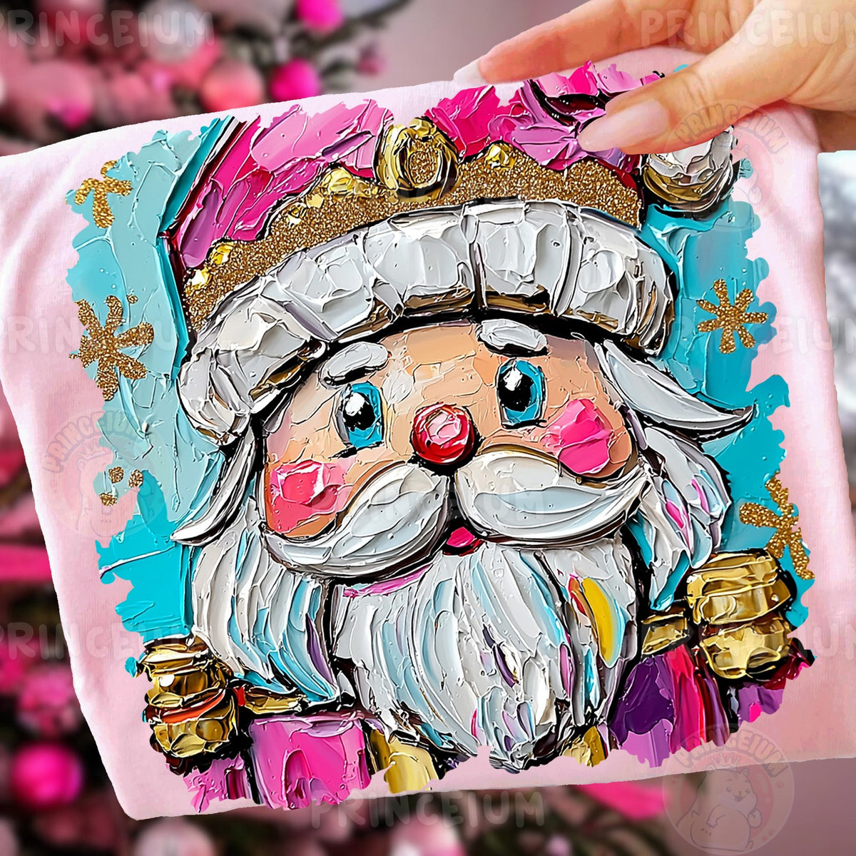 Painted Pink Santa