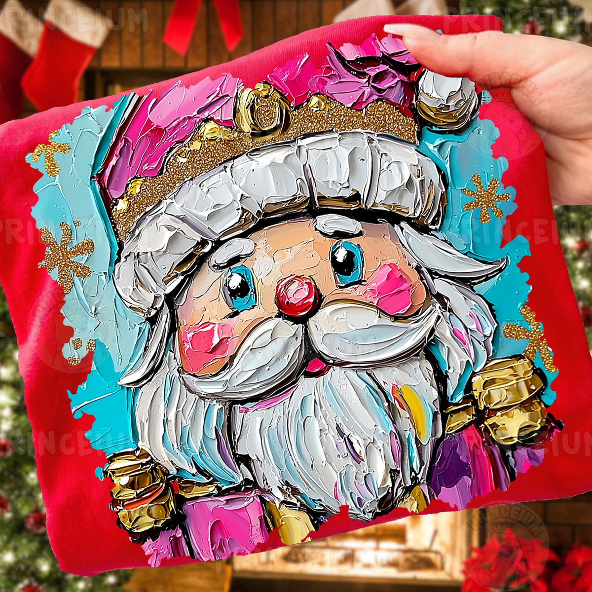 Painted Pink Santa